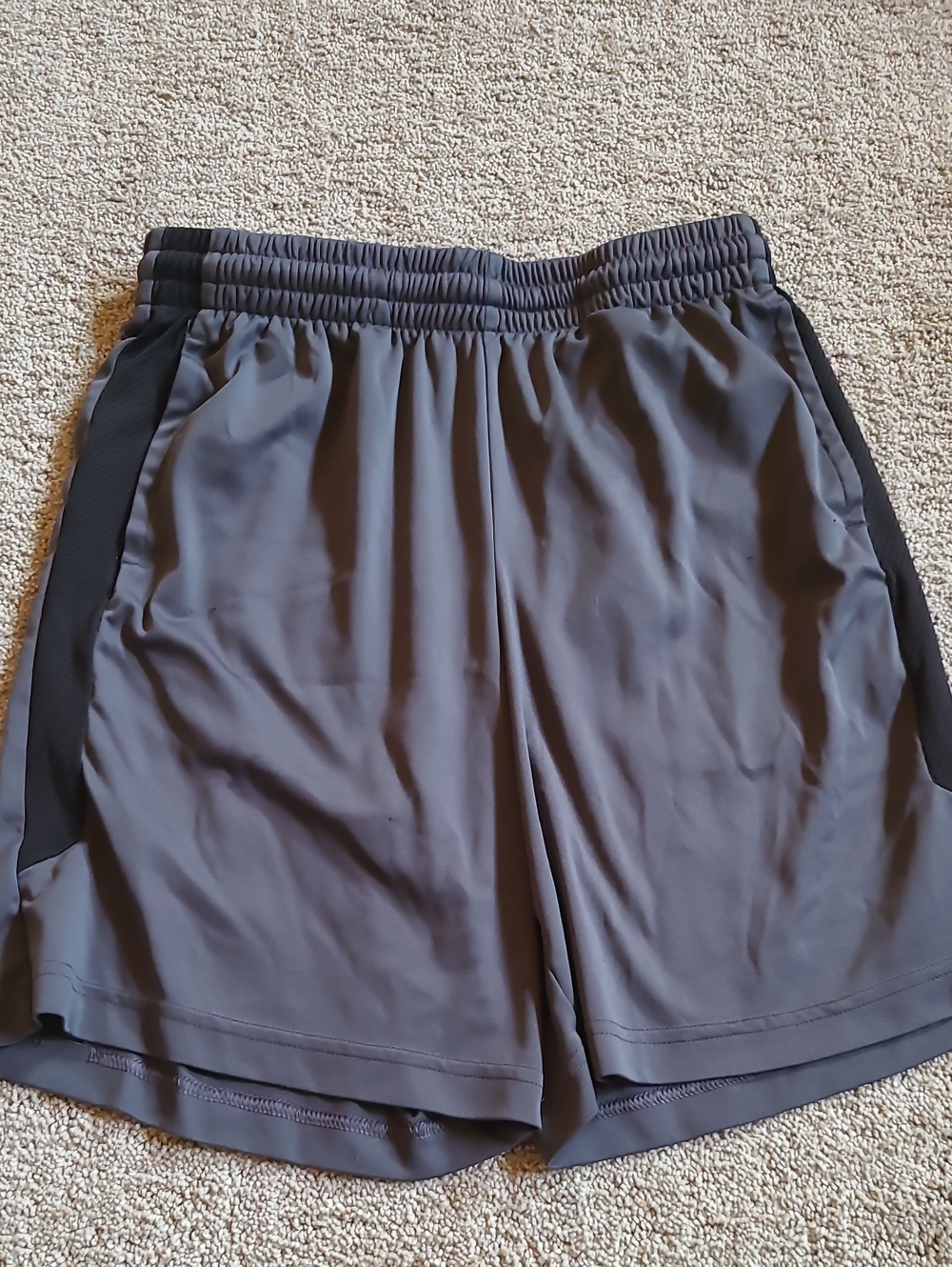 tek gear Gray Athletic Shorts with Black Side Panels